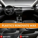 Car interior renovation kit: crystal wax for dashboard and plastics, faux leather seat restorer, tire gloss coating paste