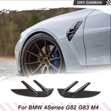 Dry Carbon Car Front Side Fender Air Vent Covers Trims For BMW 4 Series G82 G83 M4 2020-2023 Car Air Intake Fender Vents Cover