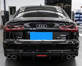 For Audi A6 S Line S6 C7 2012 2013 2014 2015 Real Carbon Fiber Rear Diffuser Kit Lip Spoiler High Quality Refits Splitters