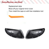 Carbon Fiber Mirror Cover fits for Volkswagen VW Passat CC Scirocco Beetle Jetta(Euro) Side Mirror Cap Covers Replacement Style