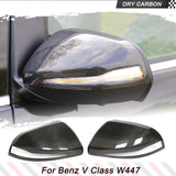DRY Carbon Rear View Mirror Caps for Mercedes-Benz V Class W447 V250 V220d 2016-2018 Car Side Mirror Covers Caps Add On Style