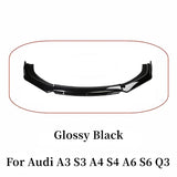 For Audi A3 A4 A6 Q3 S3 S4 S6 B6 B7 B8 B8.5 Front Bumper Spoiler Diffuser Bodykit Splitter Front Lip Shovel Cars Accessories