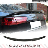 Carbon Fiber Car Trunk Spoiler for Audi A6 C7 A6 Sline S6 2012-2018 Sedan Rear Spoiler Boot Lid High Kick Wing Lip