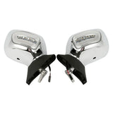 Motorcycle Rear View Mirrors LED Turn Signals For Honda Goldwing1800 GL1800 F6B 2013-2017