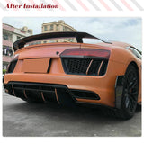 Carbon Fiber Auto Racing Rear Trunk Spoiler Active Wing Lip for Audi R8 Coupe 2016 - 2019 Car Rear Trunk Boot Lip Spoiler