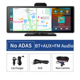 10.26" Wireless CarPlay & Android Auto Dash Cam ADAS 4K DVR Bluetooth Audio AUX GPS Navigation Dashboard Video Recorder