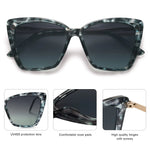 SOJOS Trendy Polarized Sunglasses For Women Retro Womens Oversized Square Cat Eye Sun Glasses UV Protection SJ2206 Blue Pattern