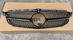 For Mercedes Benz W205 2014-2018 Front Diamond grille chrome silver/black