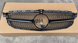 For Mercedes Benz W205 2014-2018 Front Diamond grille chrome silver/black