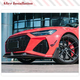 Dry Carbon Fiber Front Lip Splitters for Audi RS7 Hatchback 2020 - 2022 Front Bumper Lip Spoiler Splitters Guard 3PCS