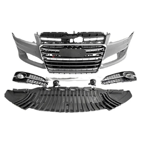 Front Bumper Lip Chin Splitter Spoiler Air Dam Grille Body Kit For Audi A8 2015-2017