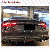 Carbon Fiber Rear Bumper Lip Diffuser for Audi A7 Sline S7 C7.5 2016-2018 Car Rear Bumper Diffuser Lip Spoiler Factory Outlet
