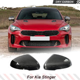 Dry Carbon Fiber Side Car Mirror Cover Caps Cae For Kia Stinger GT EX Hatchback 4-Door 2018-2022 Add On Style Mirror Covers Kits