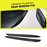 Rear Window Side Spoiler Wing Trunk Trim Sticker for BMW E71 X6 2008 - 2013 PU Unpainted Black