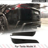 Real Carbon Fiber Rear Bumper Splitters Car Kits Car Rear Bumper Canard Fender Trim For Tesla Model X 2016 - 2022 Sport Utility