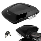 Motorcycle 5.5'' Razor Tour Pack Trunk Vivid Black With Latch Key For Harley Touring Street Glide Ultra Road King 1997-up