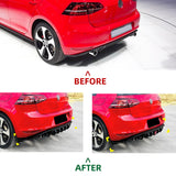 for 2013-2016 Volkswagen Golf 7MK7 car rear bumper diffuser exhaust splitter with light tail lip spoiler modification accessories