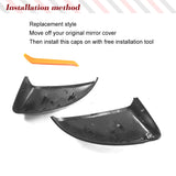 Replacement Style Carbon Fiber Car Racing Rearview Mirror Covers Caps for AUDI 8S MK3 TT/ TTS 2016-2020 4S MK2 R8 2016-2019