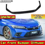 For Honda Civic 11th Gen 2021-2024 Body Kit Front Bumper Diffuser Glossy Black RS Style Front Bumper Splitter Car Accessories