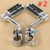 Motorcycle 32mm 1.25" Long Angled Highway Engine Guards Foot Pegs Mounts For Harley touring dyna Electra Road Sport Super Glide