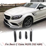 Carbon Fibre / FRP Black Racing Front Bumper Wing Splitters Lip for Mercedes Benz C-Class W205 C205 C63 AMG 2015 - 2017