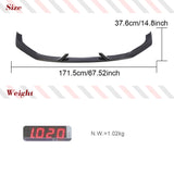 Car Front Bumper Lip Spoiler Splitters Apron Body Kits for Audi RS3 Sedan 4 Door 2017-2019 Carbon Fiber Front Bumper Lip Spoiler