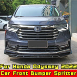 For Honda Odyssey 2022 Body Kit Front Bumper Lip Diffuser Glossy Black Sport Style Front Bumper Spoiler Diffuser Car Accessories