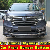 For Honda Odyssey 2022 Body Kit Front Bumper Lip Diffuser Glossy Black Sport Style Front Bumper Spoiler Diffuser Car Accessories