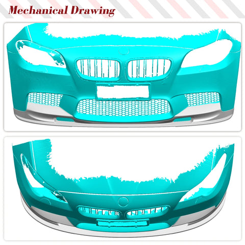 Carbon Fiber Car Front Bumper Lip Spoiler Car Front Bumper Racing Chin Lip Spoiler Fit for BMW 5 Series F10 M5 Sedan 2011-2016