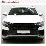 ABS Glossy Black Car Front Bumper Lip for Audi Q8 S line Sport Version 2019-2023 Car Front Bumper Spoiler Lip Splitter Lip