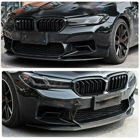 Car Front Bumber Lip Spoiler for BMW 5 Series F90 M5 Sedan 4-Door 2021 2022 Racing Front Lip Chin Apron Body Kit Carbon Fiber