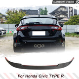 Car Rear Trunk Spoiler for Honda Civic TYPE R Sedan 2022 2023 Rear High-Kick Tail Spoiler Wing Lip Car Accessories Carbon Fiber