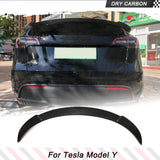 Dry Carbon Fiber Spoiler for Tesla Model Y 2019-2023 Rear Trunk Spoiler Rear Trunk Lid Wing Lip Spoiler Aftermarket Car Parts