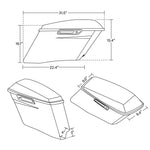 Motorcycle 4" Stretched Hard Saddlebag Bags For Harley Touring Road King Road Glide Street Glide 2014-2024