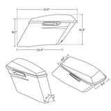 Motorcycle 4" Stretched Hard Saddlebag Bags For Harley Touring Road King Road Glide Street Glide 2014-2024