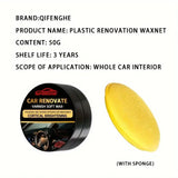 Car interior renovation kit: crystal wax for dashboard and plastics, faux leather seat restorer, tire gloss coating paste