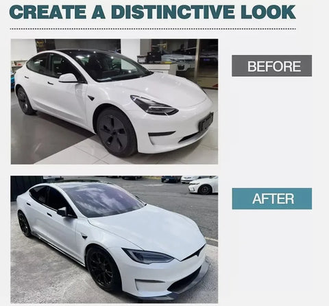Front Bumper Lip Side Skirt Body Kit Carbon Material Body Kit For Model 3/Y Body Parts Plaid