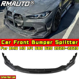 For BMW M3 M4 G80 G82 2020-2023 Body Kit Front Bumper Spoiler Carbon Fiber Look Sport Style Rear Bumper Spoiler Car Accessories
