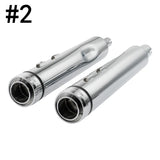 Motorcycle Dual Exhaust Mufflers Pipes For Harley Road Street Electra Glide 2017-2023 Chrome