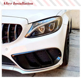 FRP Glossy Black Car Fog Light Cover Trims Fits for Mercedes Benz Benz W205 C250 C300 C43 Base Sedan 2015-2019 Front Air Vent
