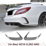 Carbon Fiber / FRP Car Rear Bumper Side Vent Trims Sticker Canards for Mercedes Benz W218 CLS-class Sedan 4 Door 2015 - 2017