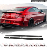 Carbon Fiber Car Side Skirts for Mercedes-Benz C Class W205 C63 C43 Coupe Car Side Skirt Extension Rocker Panel Side Body Kits