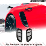 Dry Carbon Door Side Fender Vents Trims Fits for Porsche 718 Boxster Cayman 2016-2021 Frame Air Intake Molding Cover