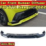 For BYD Seagull 2022 Body Kit Front Bumper Diffuser Glossy Black DC Style Front Bumper Splitter Spoiler Car Accessories