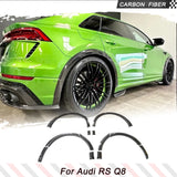 Car Wide Fender Flares Wheel Arch Trim Lip For Audi RSQ8 2020-2023 Real Carbon Fiber Wheel Fender Flares Protector Eyebrow 12pcs