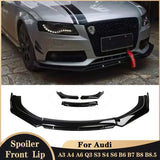 For Audi A3 A4 A6 Q3 S3 S4 S6 B6 B7 B8 B8.5 Front Bumper Spoiler Diffuser Bodykit Splitter Front Lip Shovel Cars Accessories