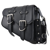 Motorcycle Old School Leather Saddlebag Swingarm Solo Bag w/ Cup Holder For Sportster XL Dyna Softail Scout Sixty Bobber Rebel