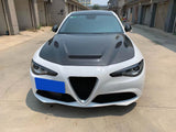 Carbon Fiber Car Bonnet For Alfa Romeo Giulia Sedan 4-Door 2017- 2020