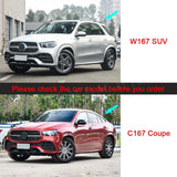 Car Front Bumper Lip Body Kit for Benz GLE Class C167 Coupe GLE350 450 GLE53 AMG 2020- 2022 Spoiler Carbon FRP Fiber Car Trim