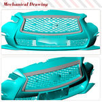 Real Carbon Fibe Front Racing Grill Grille For Infiniti Q50 Q50S 2018-2023 Car Front Bumper Grill Outline Trim Cover Overlay